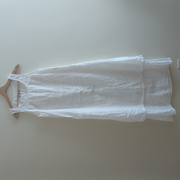 Natural Wave 100% Linen White Maxi Dress - Picture 1 of 7